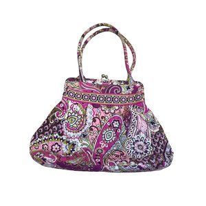 Vera Bradley Pink Paisley Kisslock Closure Handbag shoulderbag SKU 7993